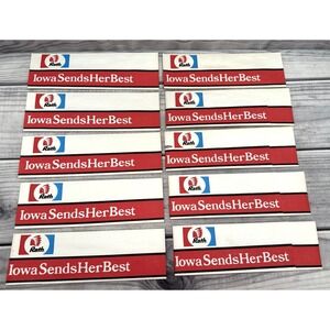 LOT OF 10 VINTAGE RATH BLACK HAWK MEAT CO PAPER BUTCHER ADVERTISING HATS